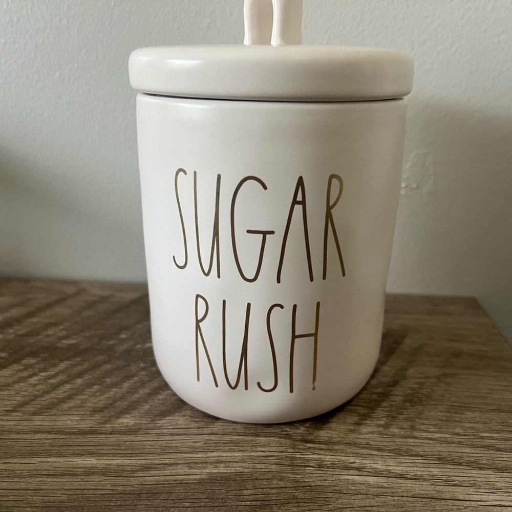 RAE DUNN Gold Letters "SUGAR RUSH" Canister By Magenta